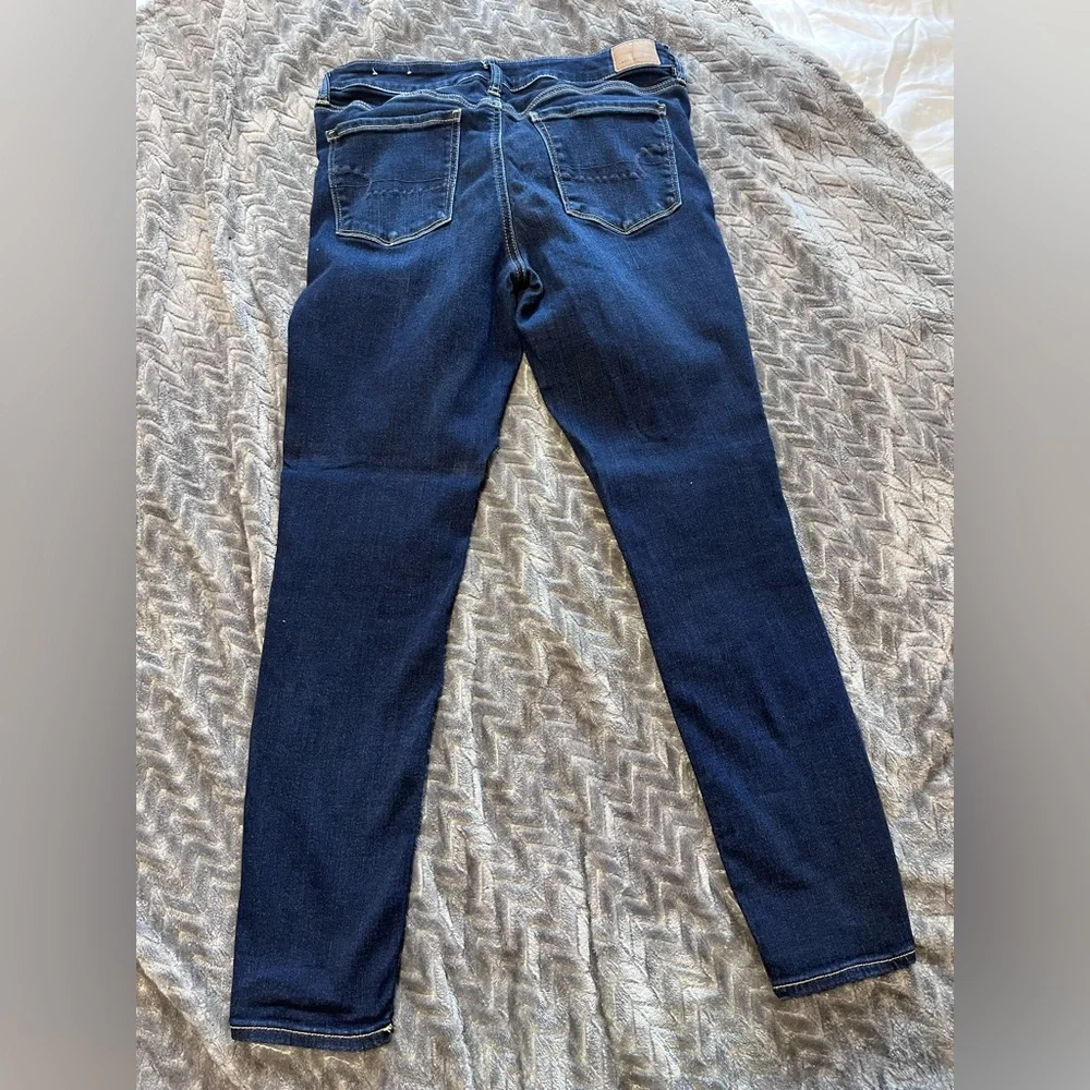 American Eagle Outfitters Dark Indigo Stretch Skinny Jeans 12 - Picture 3 of 5